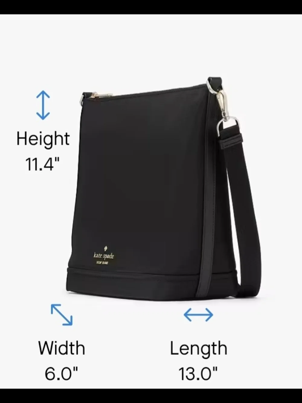 kate spade Chelsea Large Black Duffle Bag. NWT. REG $329